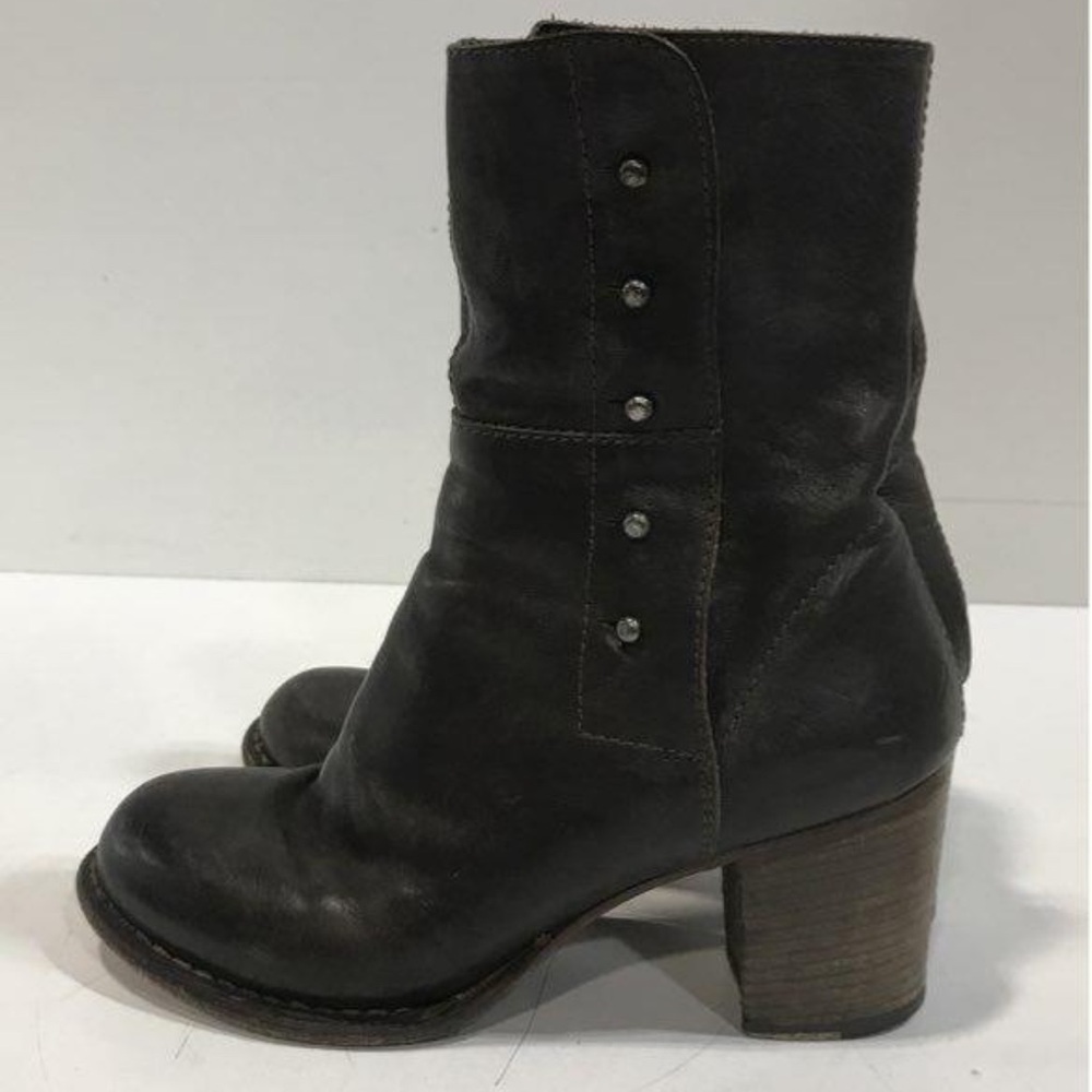 Women’s Fiorentini + Baker Elegant Black Leather Heeled Boots w/Studs Size 37